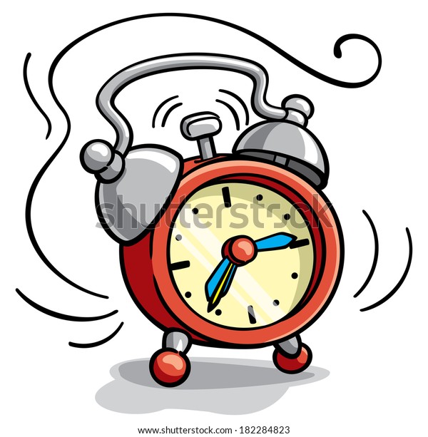 Alarm Clock Ringing Cartoon Illustration Stock Vector Royalty Free 182284823
