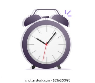 Alarm clock ringing icon vector isolated clipart retro vintage style, bell of watch for wake up time idea color symbol modern trendy design