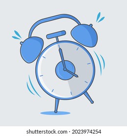 alarm clock ringing with smooth color. vector cartoon illustration alarm clock ringing.
