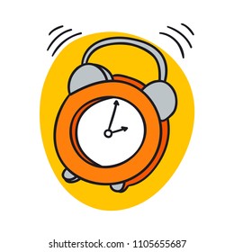 Alarm clock ringing. Wake up morning time