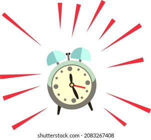 Alarm Clock Ringing. Wake Up Time Signal