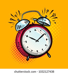 Alarm clock is ringing, wake-up call. Reminder, deadline concept. Vector illustration