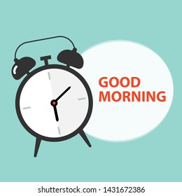 Alarm clock ringing. Wake-up time. vector illustration isolated white background
