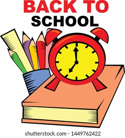 The alarm clock rings immediately to school