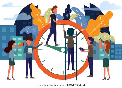 alarm clock rings on white background, concept of work time management, quick reaction awakening. modern flat style vector illustration.