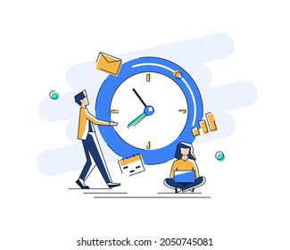 Alarm Clock Rings On White Background, Concept Of Work Time Management, Quick Reaction Awakening