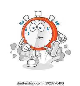 alarm clock running illustration. character vector