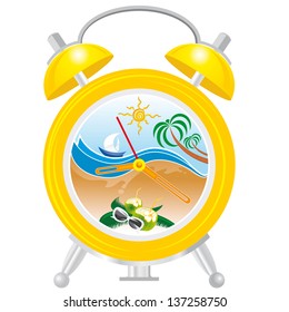 alarm clock with sea landscape