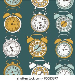 alarm clock. seamless pattern