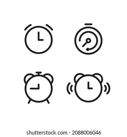icono de conjunto de reloj de alarma. iconos de alta calidad con temas de alarma adecuados para activos gráficos de internet, diseño web, aplicaciones, ui, medios de impresión, etc. Icono de línea vector EPS 10