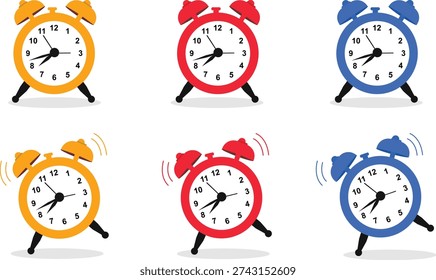 Conjunto de reloj despertador que suena el tono de la campana variante diferente