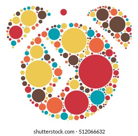 Alarm clock shape vector design by color point
