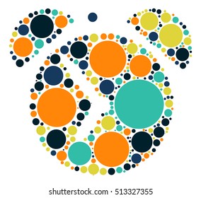 Alarm clock shape vector design by color point
