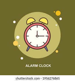Reloj de alarma que muestra el diseño del concepto de tiempo plano