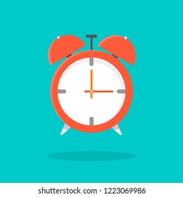 The alarm clock is shown on a blue background.
