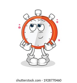 alarm clock shy vector. cartoon character
