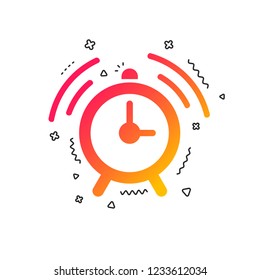 Alarm clock sign icon. Wake up alarm symbol. Colorful geometric shapes. Gradient alarm icon design.  Vector