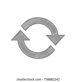 Alarm clock sign illustration. Vector. Shaded gray icon on white background. Isolated.