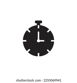 Alarm clock sign symbol solid icon, vector illustration.