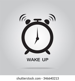 Alarm Clock Sign, Wake Up Icon Illustration