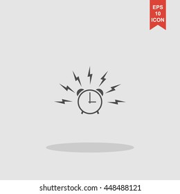 Alarm clock sign, wake up icon illustration