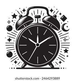 Alarm clock silhouette. Best Alarm Clock Icon Illustration