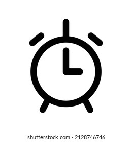 Alarm clock silhouette icon. Notification and timer. Editable vectors.