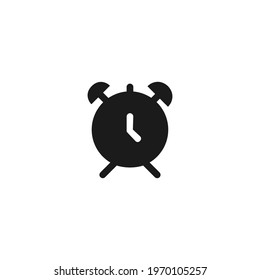 alarm clock silhouette icon vector on a white background