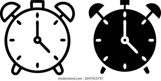 Alarm clock silhouette icon vector