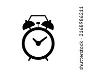 Alarm Clock Silhouette Vector Image. Best Alarm Clock Icon Illustration On White Background. The best design elements for mobile app and website icons, especially time or clock icons.