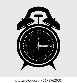 Alarm Clock Silhoutte SVG Printable Vector Design,