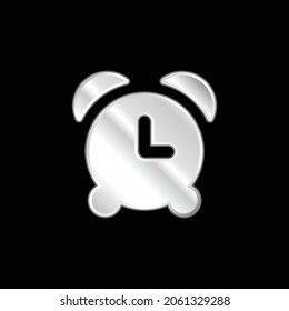 Alarm Clock silver plated metallic icon