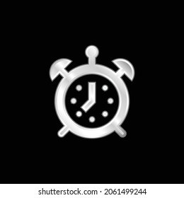 Icono metálico plateado Alarm Clock