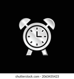 Alarm Clock silver plated metallic icon