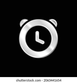 Alarm Clock silver plated metallic icon