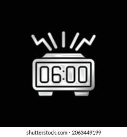 Alarm Clock silver plated metallic icon