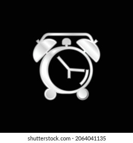 Icono metálico plateado Alarm Clock