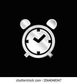 Alarm Clock silver plated metallic icon