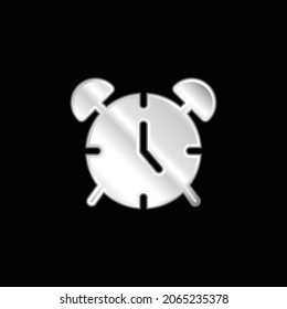 Icono metálico plateado Alarm Clock