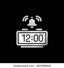 Icono metálico plateado Alarm Clock