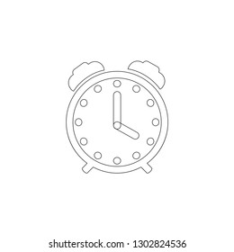 alarm clock. simple flat vector icon illustration. outline line symbol - editable stroke