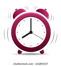 Alarm Clock simple - icon isolated on white background. Vector