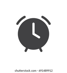 Alarm clock simple icon vector, filled flat sign, solid glyph isolated on white. Symbol, logo illustration. Pixel perfect vector graphics