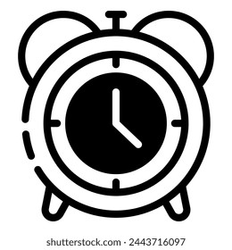 Alarm Clock Simple Line Icon Logo Symbol
