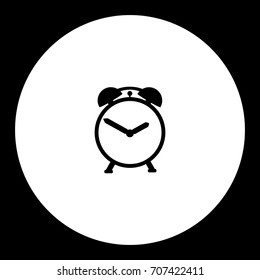 alarm clock simple silhouette black icon eps10