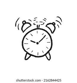 Alarm clock simple sketch. Vector illustration alarm clock doodle.