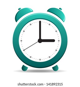 Alarm Clock simple symbol - icon isolated on white background. Vector