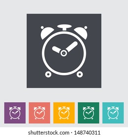 Alarm clock. Single flat icon. Vector illustration..