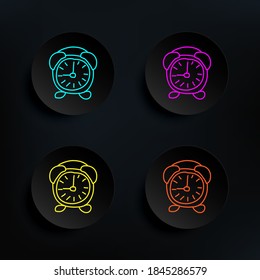 Alarm clock sketch dark badge color set icon. Simple thin line, outline vector of education icons for ui and ux, website or mobile application