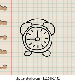 alarm clock sketch icon. Element of education icon for mobile concept and web apps. Outline alarm clock sketch icon can be used for web and mobile on school notebook